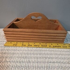Wooden Storage Caddy with Heart Cutout